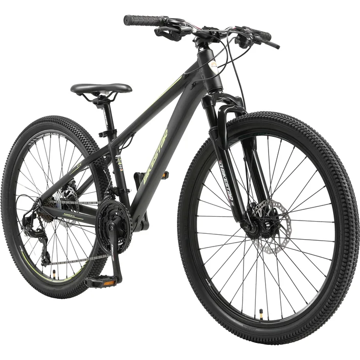 BIKESTAR Alu Mountainbike 26 Zoll | 21 Gang Hardtail Sport MTB 13 Zoll Rahmen Scheibenbremse Federgabel | Schwarz