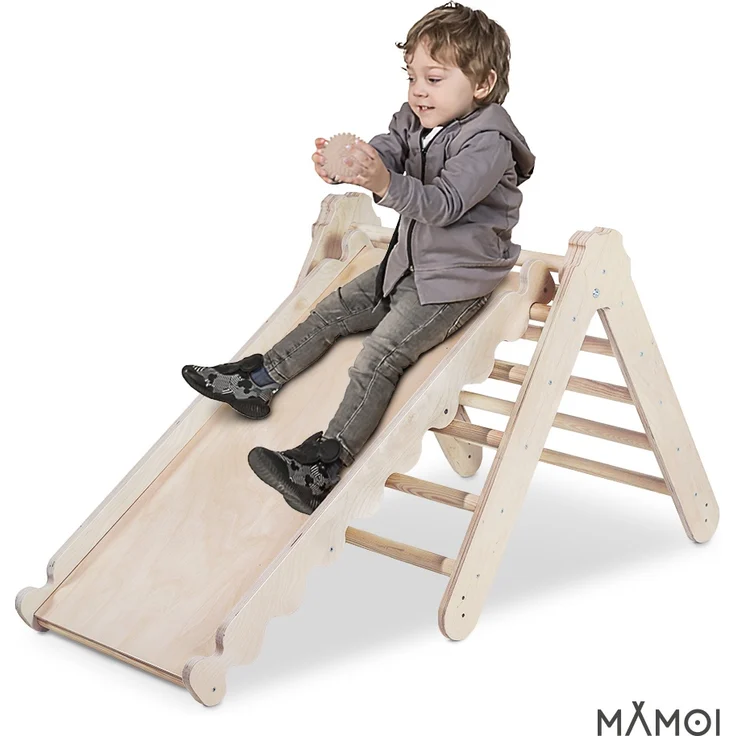 MAMOI® Kletterdreieck | Indoor Klettergerüst Kinder | Kletterdreieck mit Rutsche | Holz Klettergerüst Indoor | Klettern Kinder Indoor | Klettergerüst Indoor Kinder | CE | 100% ECO | Made in EU – Bild 5