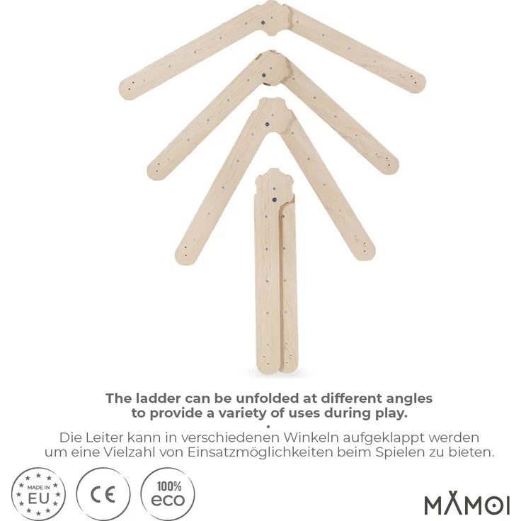 MAMOI® Kletterdreieck | Indoor Klettergerüst Kinder | Kletterdreieck mit Rutsche | Holz Klettergerüst Indoor | Klettern Kinder Indoor | Klettergerüst Indoor Kinder | CE | 100% ECO | Made in EU – Bild 6