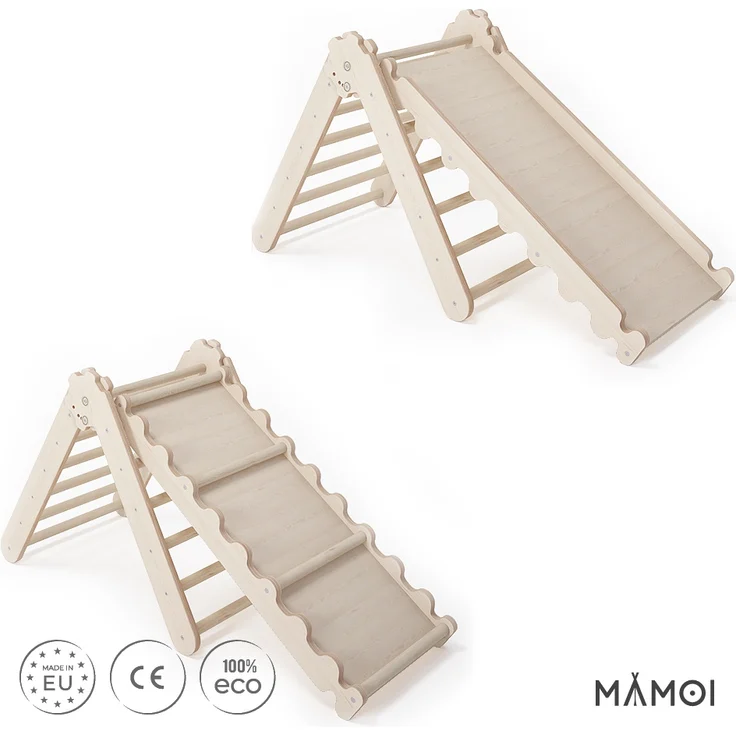 MAMOI® Kletterdreieck | Indoor Klettergerüst Kinder | Kletterdreieck mit Rutsche | Holz Klettergerüst Indoor | Klettern Kinder Indoor | Klettergerüst Indoor Kinder | CE | 100% ECO | Made in EU – Bild 8