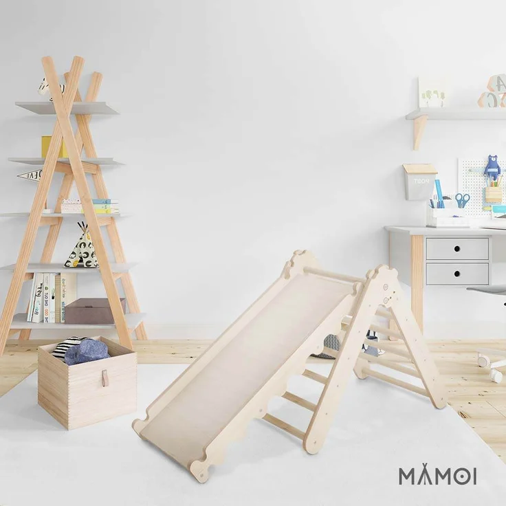 MAMOI® Kletterdreieck | Indoor Klettergerüst Kinder | Kletterdreieck mit Rutsche | Holz Klettergerüst Indoor | Klettern Kinder Indoor | Klettergerüst Indoor Kinder | CE | 100% ECO | Made in EU – Bild 13