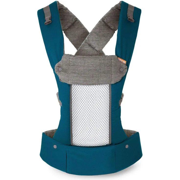 Beco 8 Babytrage Neugeborene ab Geburt bis Kleinkind - Hybrid Baby Trage mit verstellbarem Sitz - Babytrage ab Geburt - Ergonomischer Baby Tragegurt & Baby Carrier - 3,2-20 kg (Aquamarine)