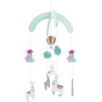 Bieco Baby Mobile Ø ca. 19 cm | Edition Lama aus Holz | Mobile Baby Mädchen/Mobile Baby Junge | Babybett Spielzeug | Mobile Baby Holz | Geeignet Als Mobile Wickeltisch, Kinderbett, Wiege etc.