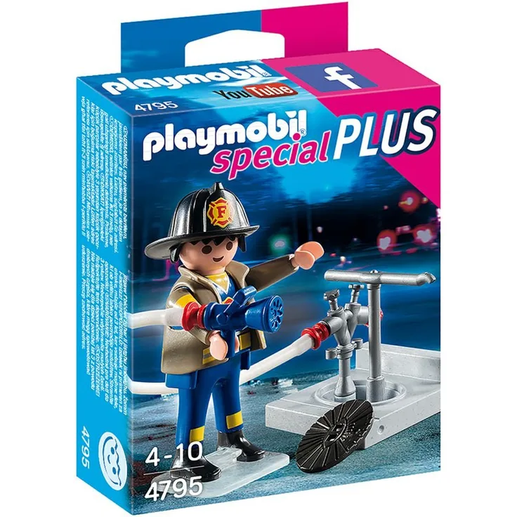 PLAYMOBIL - Feuerwehrmann mit Hydrant 4795