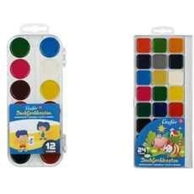 Läufer Deckfarbkasten 12 Farben aus Kunststoff