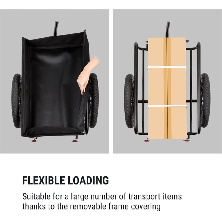 Companion Lastenanhänger 40kg / 50Ltr Fahrradanhänger Handwagen 16" Stahlrahmen schwarz/blau Schwarz – Bild 2