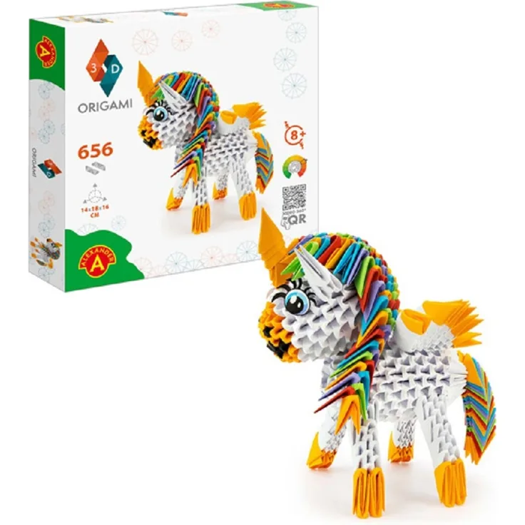 Bastelset Origami 3D Einhorn