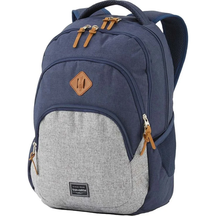 Travelite Basics Rucksack mit Laptopfach Schulrucksack Daypack Backpack Marine Grau – Bild 5