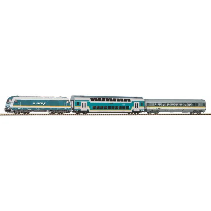 Piko 57139 H0 StartSet Herkules "Alex" mit 2 Personenwagen mit Bettung