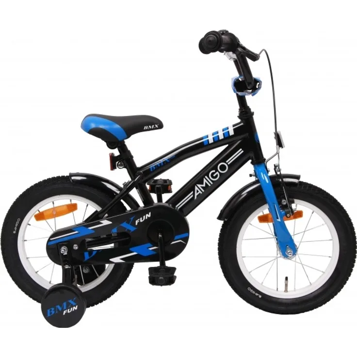 AMIGO BMX Fun, Jungen - Fahrrad, 14 Zoll, schwarz, blau