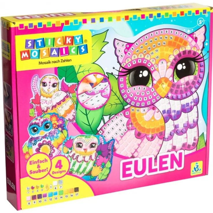 mosaike klebrige Mosaike Eulen junior rosa