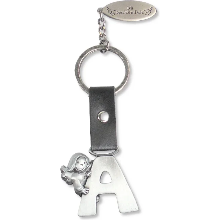 Schutzengel mit Buchstaben 'A' als Schlüsselanhänger