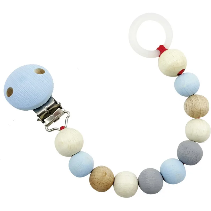 Hess Schnullerkette 4 x 21 cm nature blau