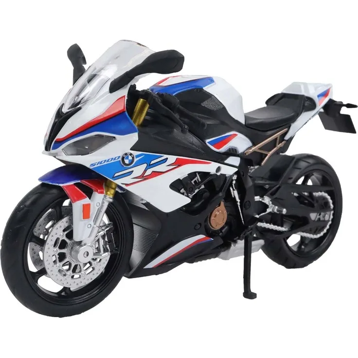 TURBO CHALLENGE - Motorrad BMW S1000RR Maßstab 1/12 - 029921 - Farbe Rot, Weiß und Blau - 20 cm - Metall - ab 3 Jahren