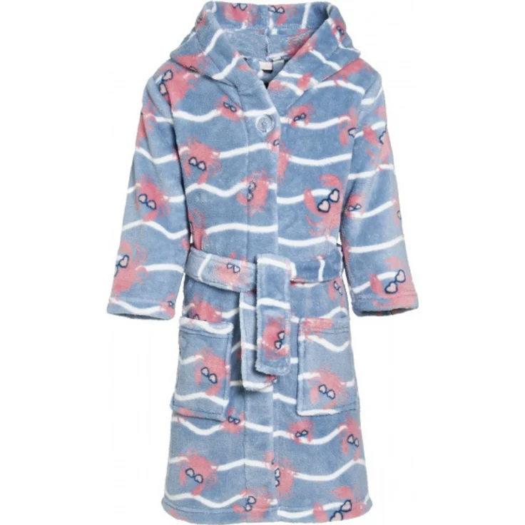 bademantel Krabbe Junior Polyester blau Größe 158/164