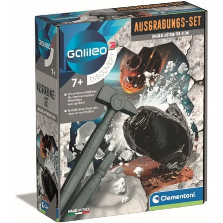 Clementoni Galileo Ausgrabungs-Set Original Meteoriten-Stein