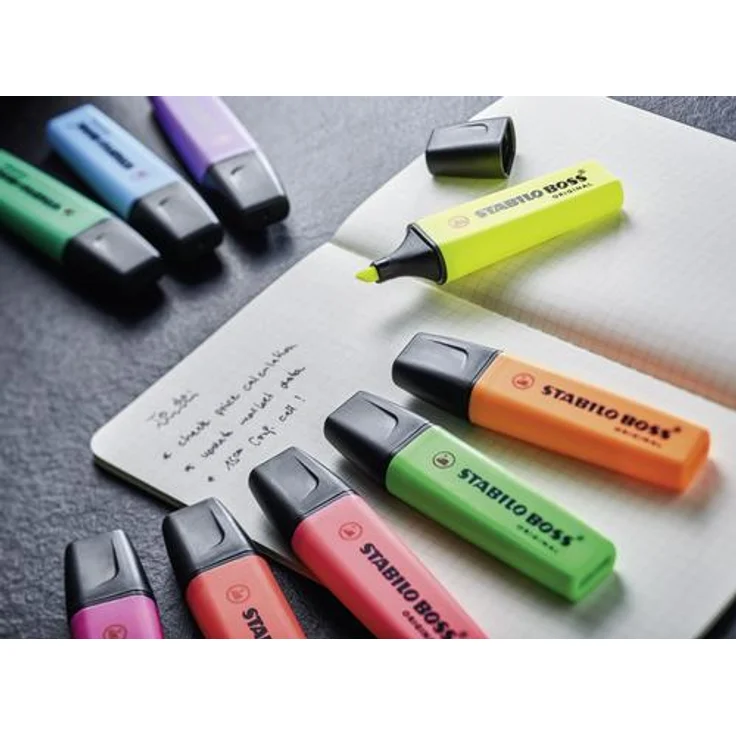 Textmarker - STABILO BOSS ORIGINAL - 15er Tischset - 9 Leuchtfarben, 6 Pastellfarben – Bild 11