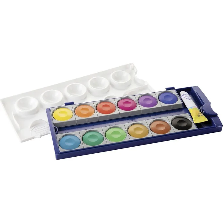 Pelikan Deckfarbkasten 735 K12 mit 12 Farben (DIN 5023)