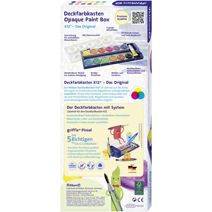 Pelikan Deckfarbkasten 735 K12 mit 12 Farben (DIN 5023) – Bild 2