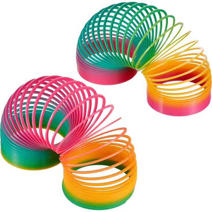THE TWIDDLERS 2 Riesige Regenbogen Spiralen XXL - Treppenhüpfer Spielzeug für Mädchen & Jungen - Kindergeburtstag Mitgebsel