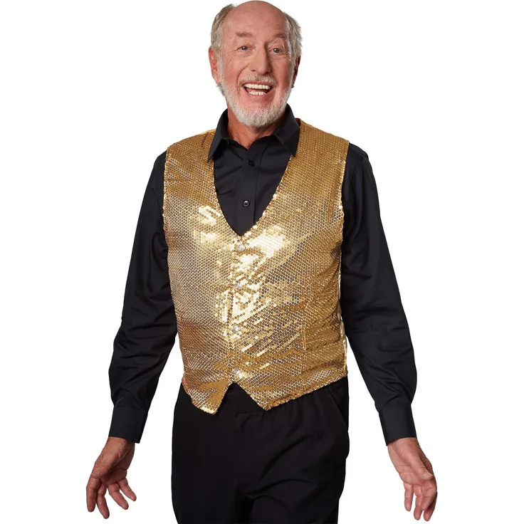 Pailletten-Weste Herren - gold, M
