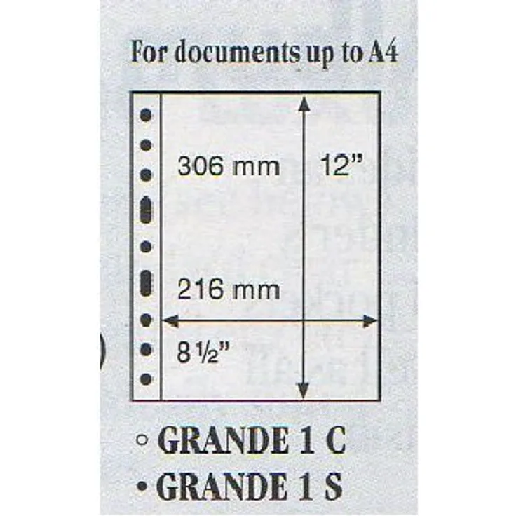 Leuchtturm - Kunststoffhüllen Grande, 1er Einteilung, glasklar, 5er Pack