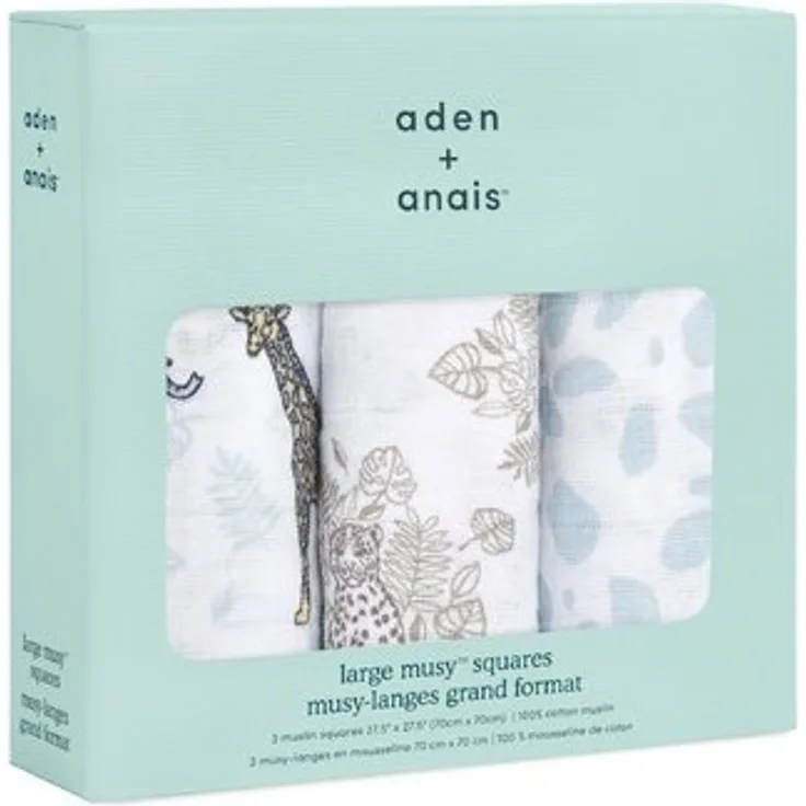 aden + anais Mullwindeln, 100 % Musselin-Baumwolle, Dschungel, 3 Stück