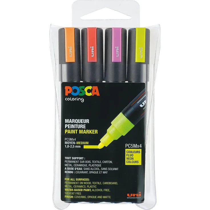uni-ball Marker POSCA PC-5M 4SZ Neon