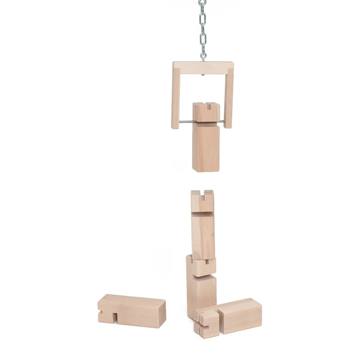 waelderspielzeug Fröbelturm für Erwachsene und Kinder ab 8 Jahren, das Original aus heimischem Buchenholz, Teamspiel für Seminare & Workshops (Natur, mit Transportbeutel)