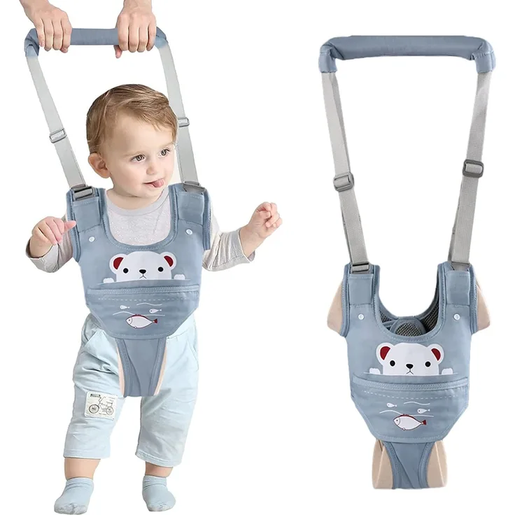 IULONEE Lauflernhilfe Gehhilfe für Baby Einstellbar Ergonomisch Stehen Gehen Lernen Helfer Verstellbar Walker mit Abnehmbarem Schritt für Kleinkind 9-24 Monthe(Blau)