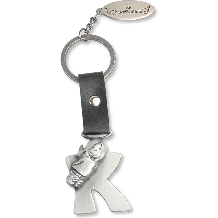 Schutzengel mit Buchstaben 'K' als Schlüsselanhänger