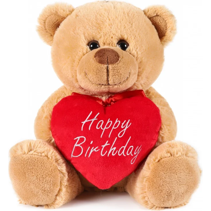 Teddy Plüschbär mit Herz - Happy Birthday - Kuscheltier Schmusetier - 25 cm – Bild 1