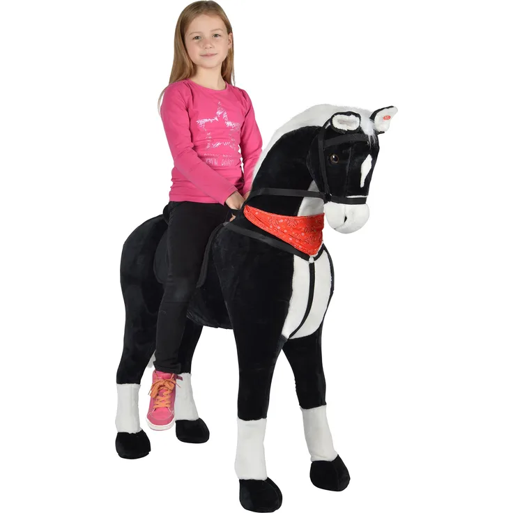 Pink Papaya Giant XXL Kinder Spielpferd zum Reiten Amadeus 125 cm | Plüschpferd | Fast lebensgroßes Pferd zum Reiten für Kinder | Stehpferd bis 100kg belastbar mit Sounds - Preisvergleich