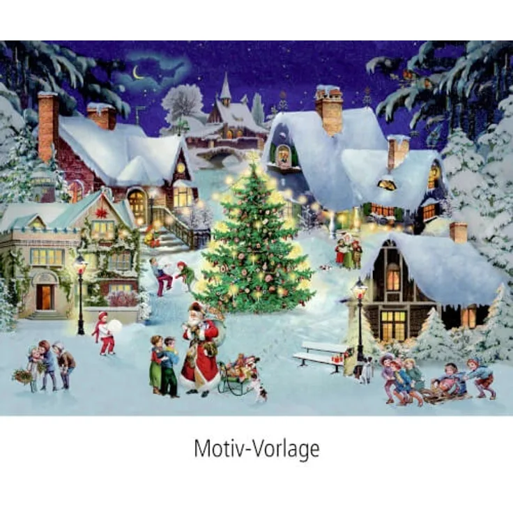 Zauberhaftes Winterdorf, Diamond-Painting-Adventskalender