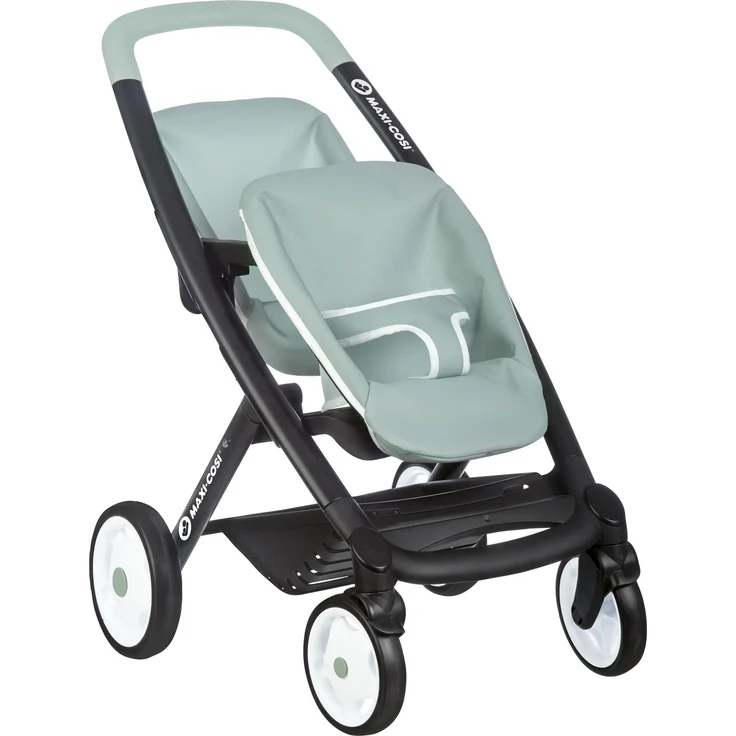 Smoby - Maxi Cosi Zwillings-Sportpuppenwagen - für Puppen bis 42 cm – Puppenwagen für zwei Puppen im Quinny-Design, für Kinder ab 3 Jahren