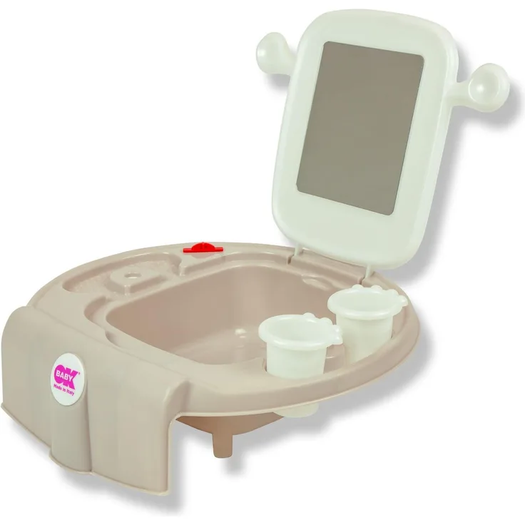 OKBABY Space - Kinderwaschbecken hilft dem Kind, Hygiene mit Spaß zu erleben - Abmessungen 39 x 13 x 40 cm - Grau