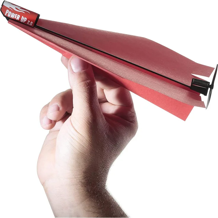 POWERUP 2. 0 Papierflieger Bausatz | Elektronischer Motor für DIY Papierflieger | Fliegt weiter und länger | Perfekt für Kinder und Erwachsene | Gebrauchsfertiger Flugzeugmotor-Bausatz