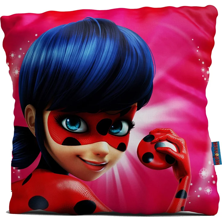 Miraculous Mädchen-Kissen Ladybug 40x40 cm großes Deko-Kissen Auto-Kuschel-Kissen Zierkissen Schmusekissen Kopfkissen Wende-Kissen Marinette Adrien Agreste Lady Bug Cat Noir Paris zur Bettwäsche – Bild 3