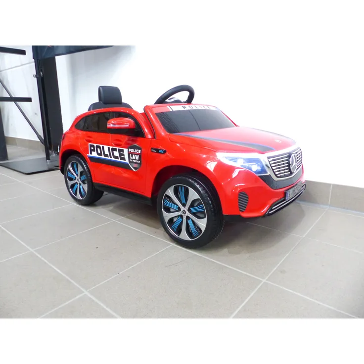 KXD Mercedes EQC Polizei Kinderauto, 2x Motoren, MP3, USB, Fernsteuerung, Rot