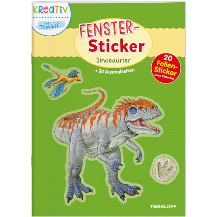Fenster-Sticker Dinosaurier, Stickerbuch, 24 Seiten, ab 5 Jahren
