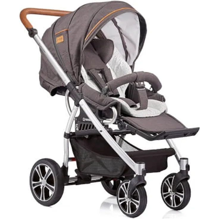 Gesslein 'F4 Air+' Kombikinderwagen 2in1 anthrazit meliert inkl. Sitz und C2 Tragetasche