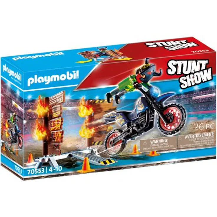 Playmobil Stuntshow 70553 'Stuntshow Motorrad mit Feuerwand', 26 Teile, ab 4 Jahren - Preisvergleich