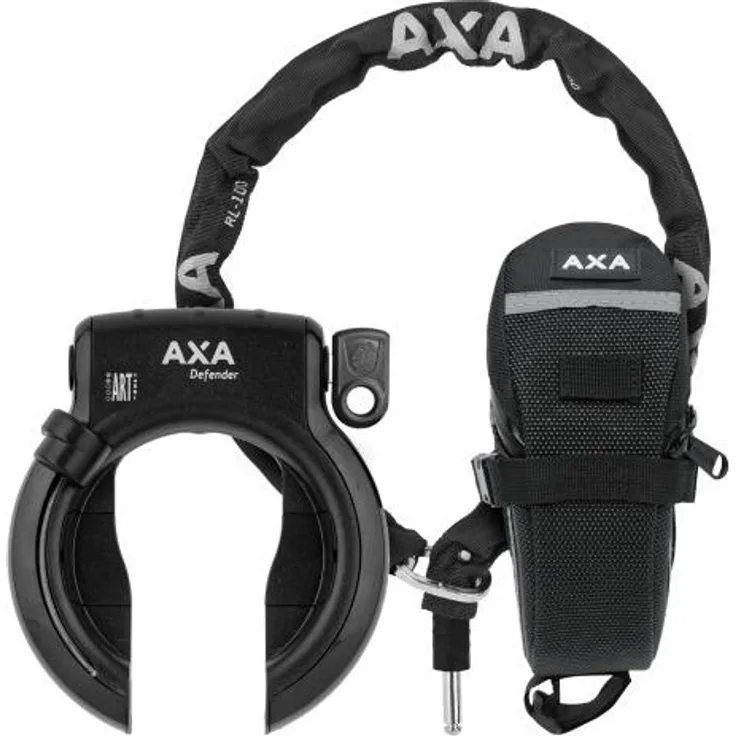 Axa Rahmenschloss Defender mit RL 100 Einsteckkette+ Outdoor Tasche