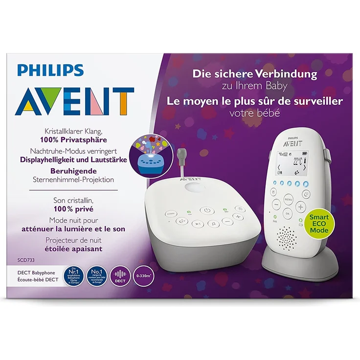 Philips Avent SCD733/26 Babyphone, DECT-Technologie, Eco-Mode, 18 Std. Laufzeit, 330 m Reichweite – Bild 12