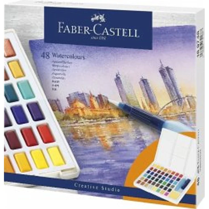 Faber-Castell Aquarellfarben in Näpfchen, 48er Etui – Bild 2