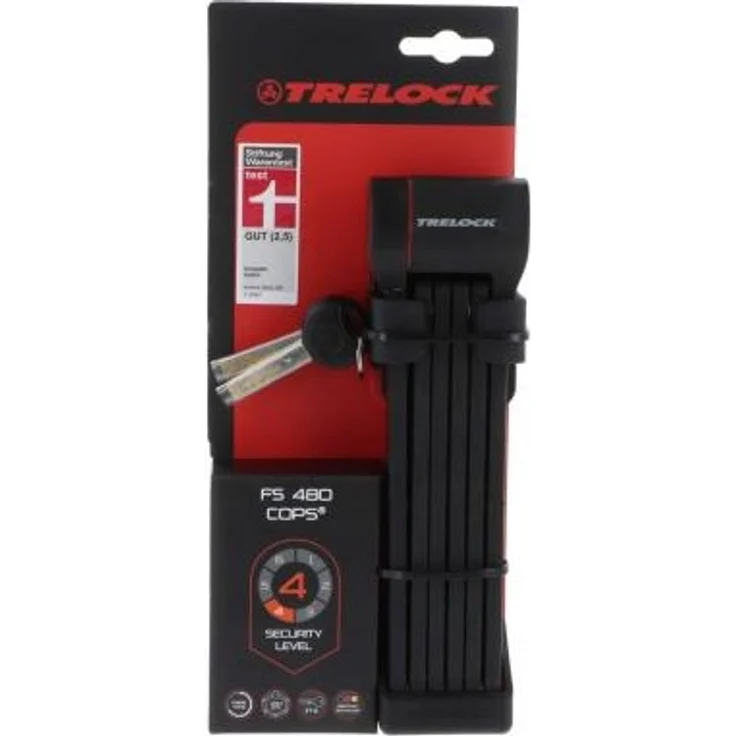 Trelock Faltschloss Cops FS 480/100 schwarz mit Halter ZF480 X-Press – Bild 1
