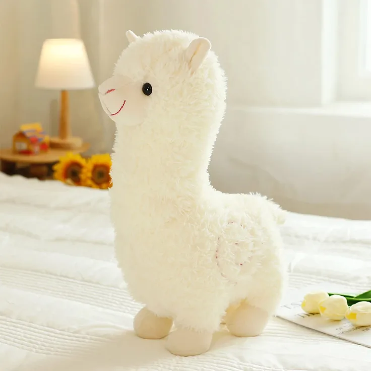 Celawork Alpaka Kuscheltier, Stand Alpaka Plüschtier, kuschel alpaka, Lama Stofftier Geschenk für Kinder Mädchen Jungen(45cm, Weiß)