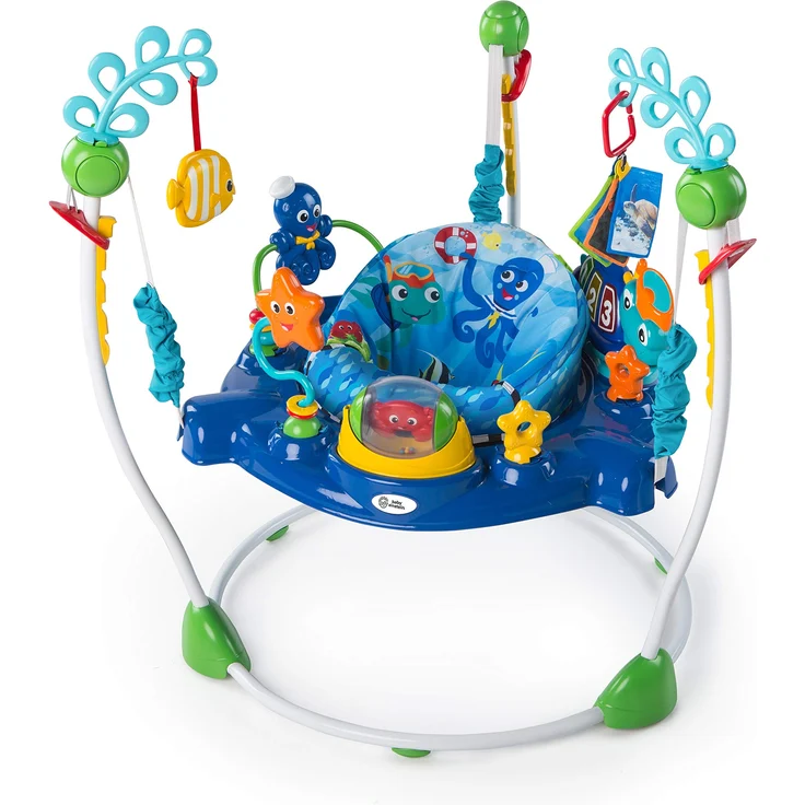 Baby Einstein, Neptune's Ocean Discovery Spring- und Spielcenter mit abnehmbare Spielzeuge, 360° drehba Hopser, Höhenverstellbar, Spricht 3 Sprachen, Babyspielzeug ab 6 Monaten – Bild 1