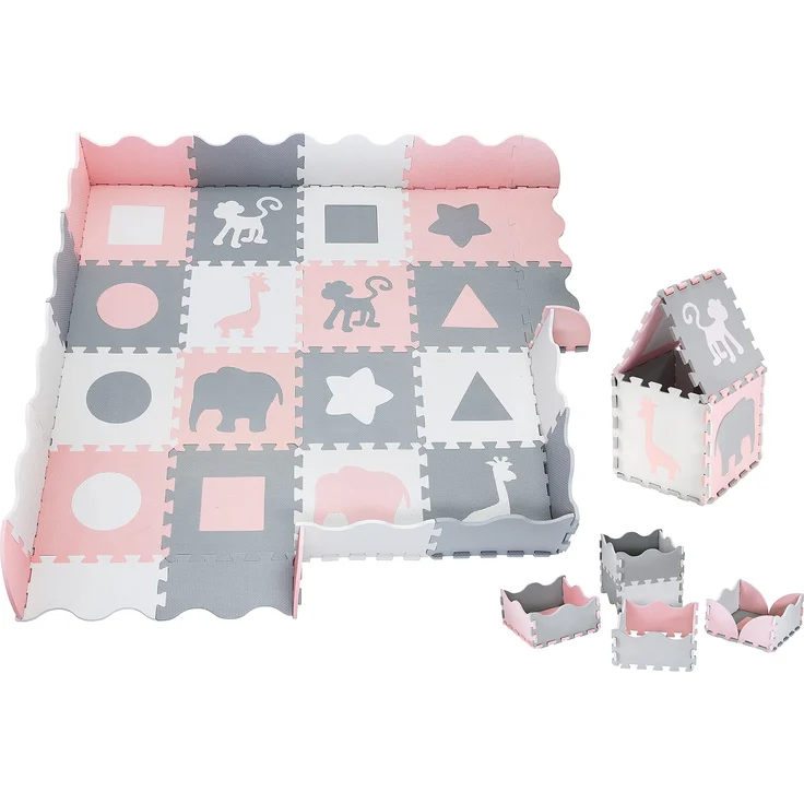 Moby-System Puzzlematte für Babys, 150 x 150 cm, Spielmatte, geruchlos, Matte große, Puzzle Matte für Jungen & Mädchen, Spielmatte, geruchlose Krabbelmatte – Bild 1