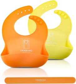 2er Set Babylätzchen mit Haltegurt 30x22cm - YAMBINO®